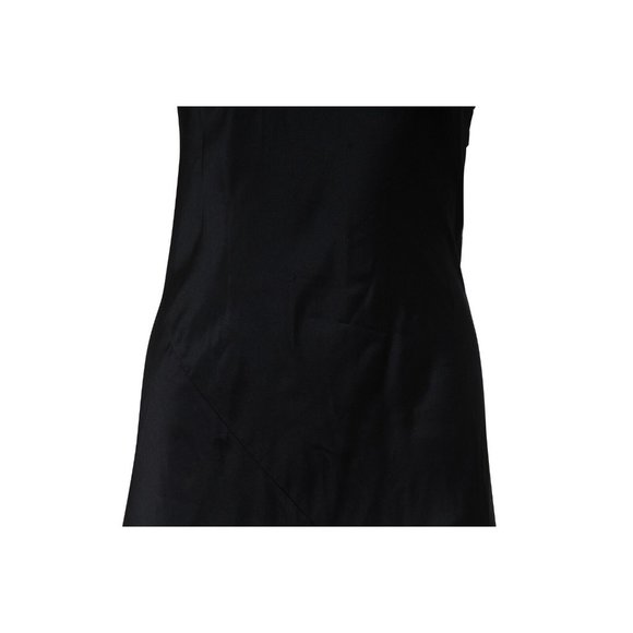 Saint Laurent Womens Maxi Dress Medium 38 Black Silk Ruffle Shoulder Side Split - Picture 6 of 14